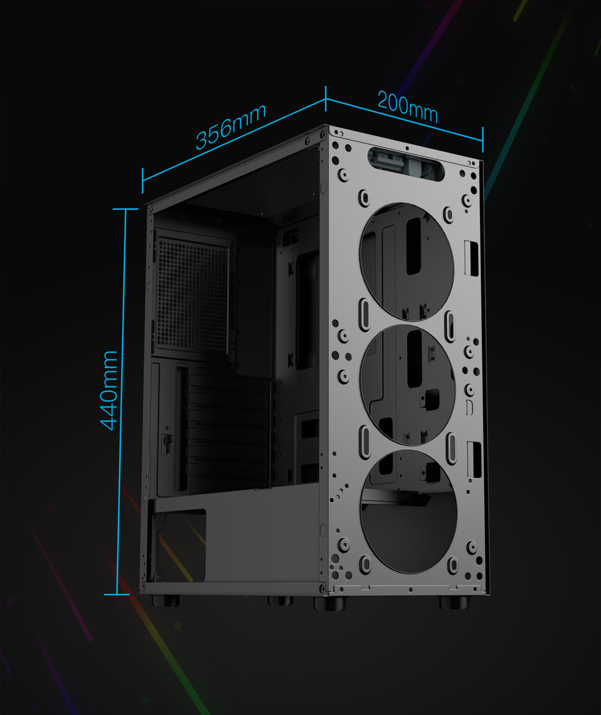 DIYPC DIY-S03-BK Gaming Computer Case